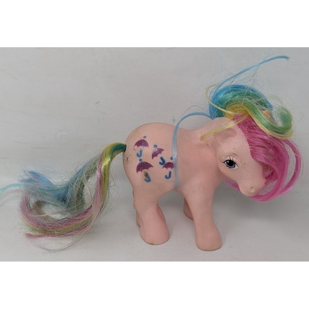 Original My Little Pony MLP Rainbow Parasol Pink 1983 Vintage G1 Umbrella Horse‎